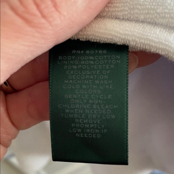 Lauren Ralph Lauren Blue Stripe Terry Robe Belted Cotton Robe Size XL - Picture 8 of 11